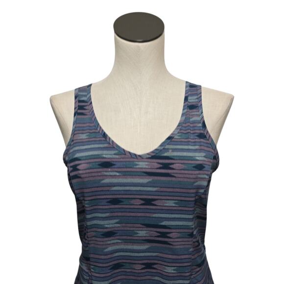 Toad & Co Sunkissed Cut Out Mini Dress Size XS Blue Aztec Stretch UPF Outdoor - Picture 7 of 10